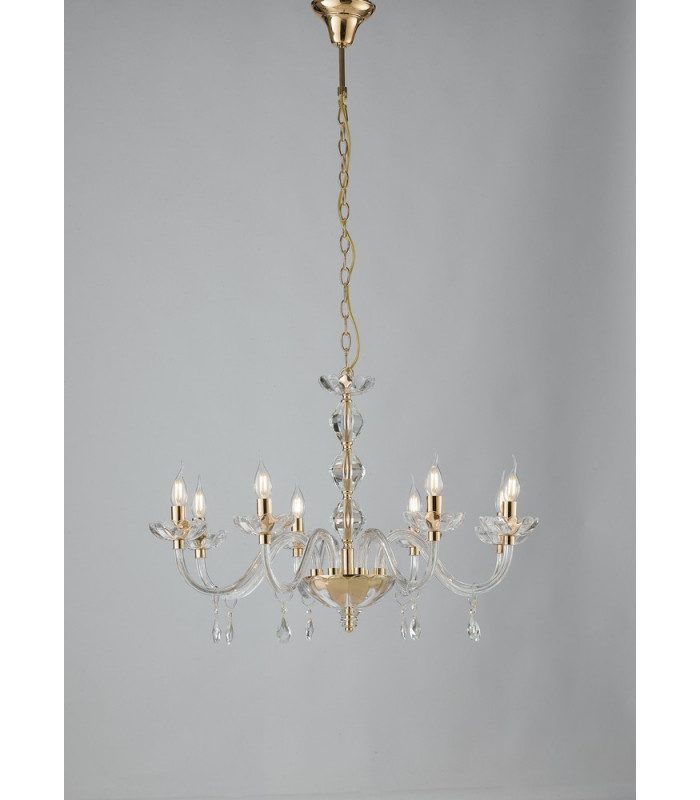 RIFLESSO 8 Light Chandeliers Gold Crystal 83x53cm