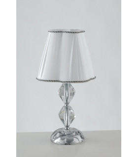 RIFLESSO Table Lamp with Round Tapered Shade Chrome Crystal 25x47cm