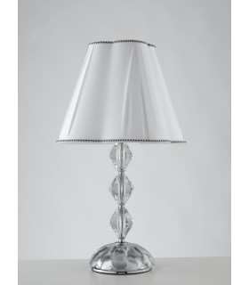 RIFLESSO Table Lamp with Round Tapered Shade Chrome Crystal 40x65cm