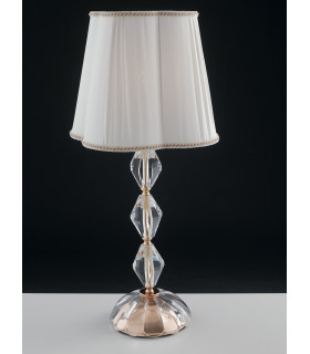RIFLESSO Table Lamp with Round Tapered Shade Gold Crystal 40x65cm