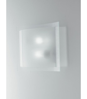 RIGHE 2 Light Patterned Glass Flush Ceiling Light White 35x28cm-2