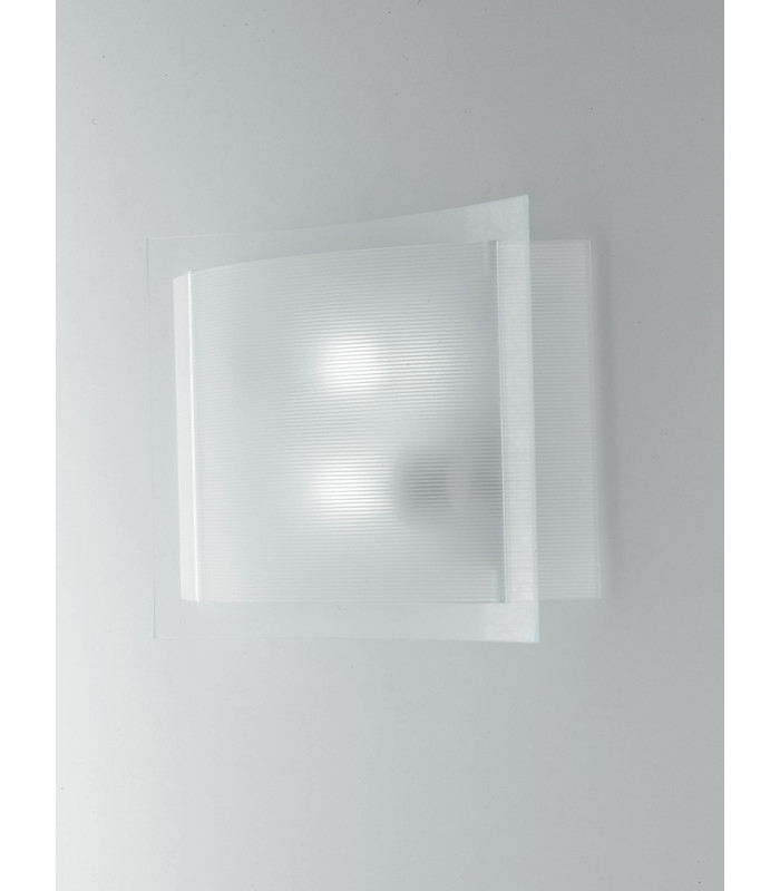RIGHE 3 Light Patterned Glass Flush Ceiling Light White 38x35cm-2