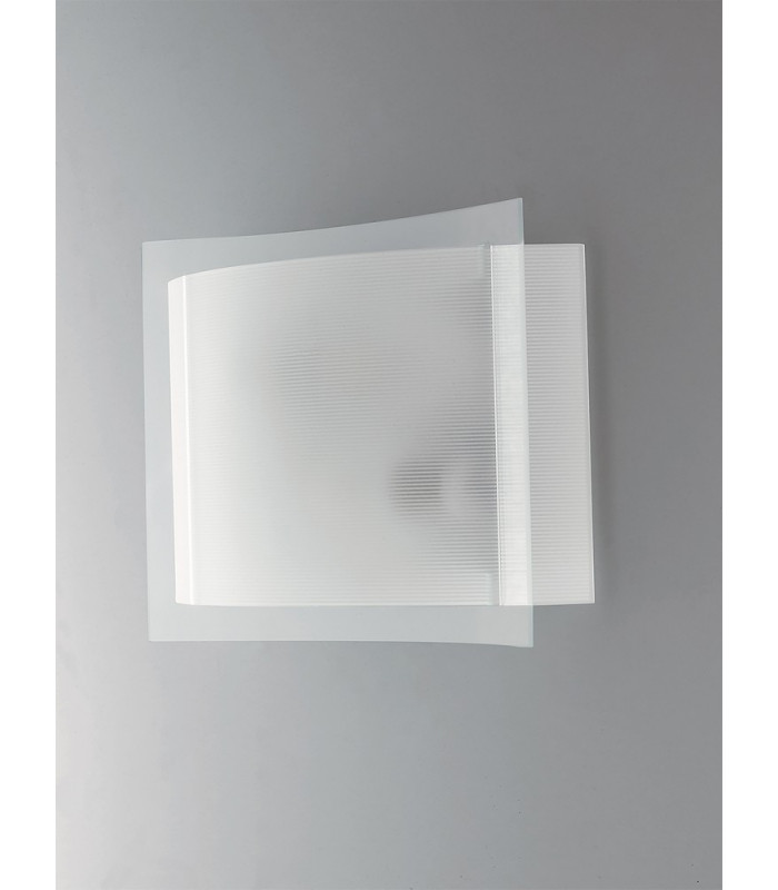 RIGHE 3 Light Patterned Glass Flush Ceiling Light White 38x35cm-3
