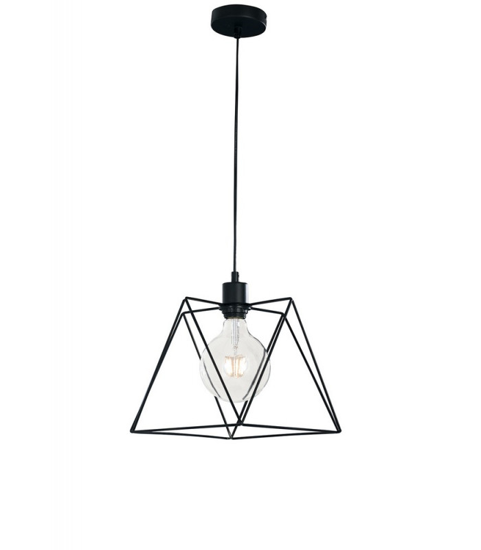 SANTANA Wire Frame Pendant Ceiling Light Black 26x26x25cm-1