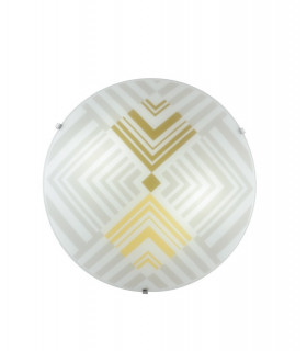 SEVENTY 2 Light Patterned Glass Flush Ceiling Light White 30cm-1