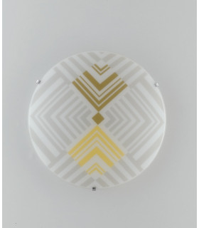 SEVENTY 3 Light Patterned Glass Flush Ceiling Light White 40cm-2