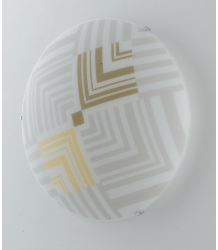 SEVENTY 3 Light Patterned Glass Flush Ceiling Light White 40cm-3
