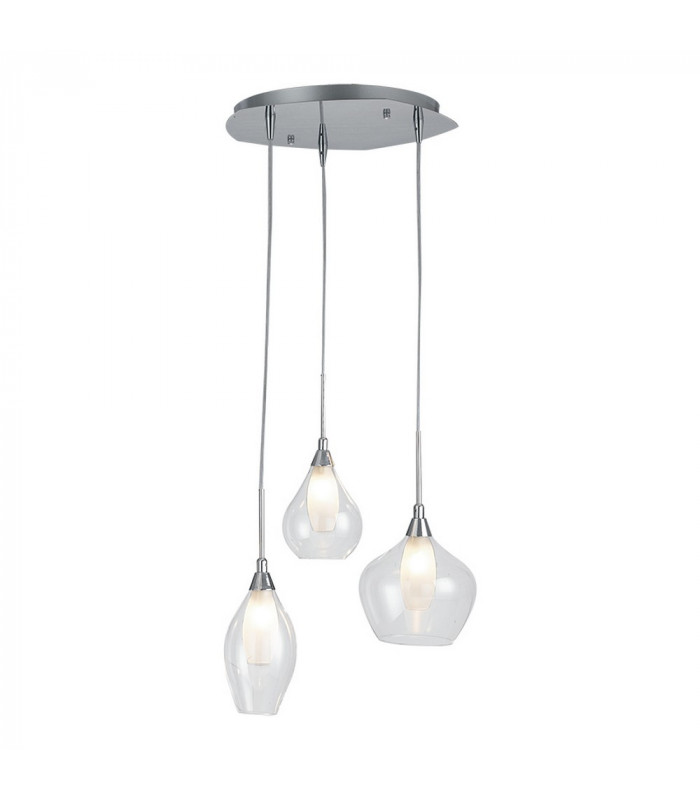 SKYLINE 3 Light Cluster Pendant Ceiling Light Transparent 35x22.5cm-1