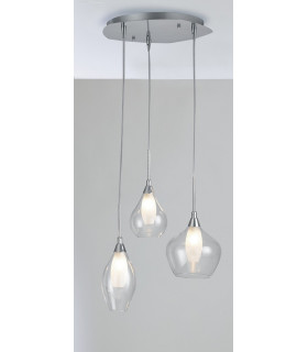 SKYLINE 3 Light Cluster Pendant Ceiling Light Transparent 35x22.5cm-2