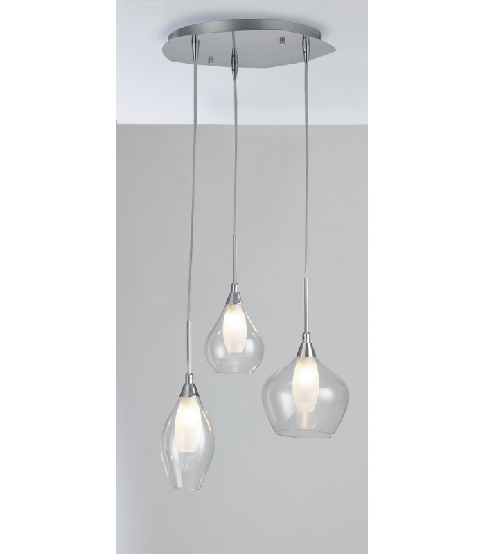 SKYLINE 3 Light Cluster Pendant Ceiling Light Transparent 35x22.5cm-2
