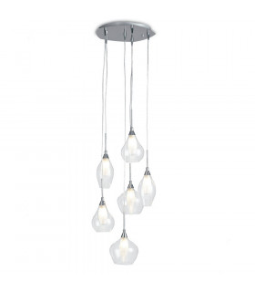 SKYLINE 6 Light Cluster Pendant Ceiling Light Transparent 42x22.5cm-1