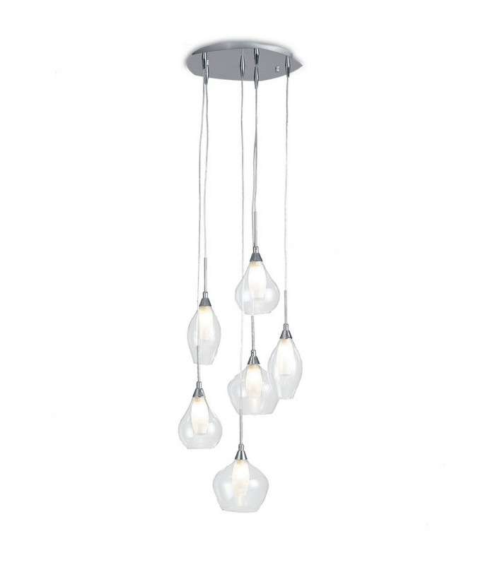 SKYLINE 6 Light Cluster Pendant Ceiling Light Transparent 42x22.5cm-1