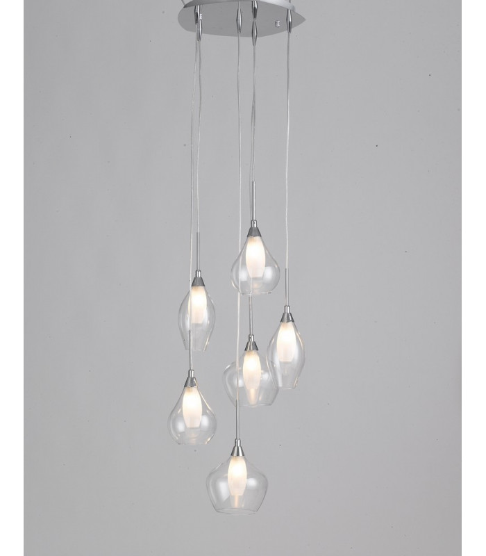 SKYLINE 6 Light Cluster Pendant Ceiling Light Transparent 42x22.5cm-2
