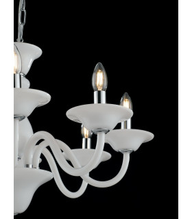SOFFIO 6 Light Chandeliers White 66x50cm-2