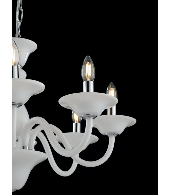 SOFFIO 6 Light Chandeliers White 66x50cm-2
