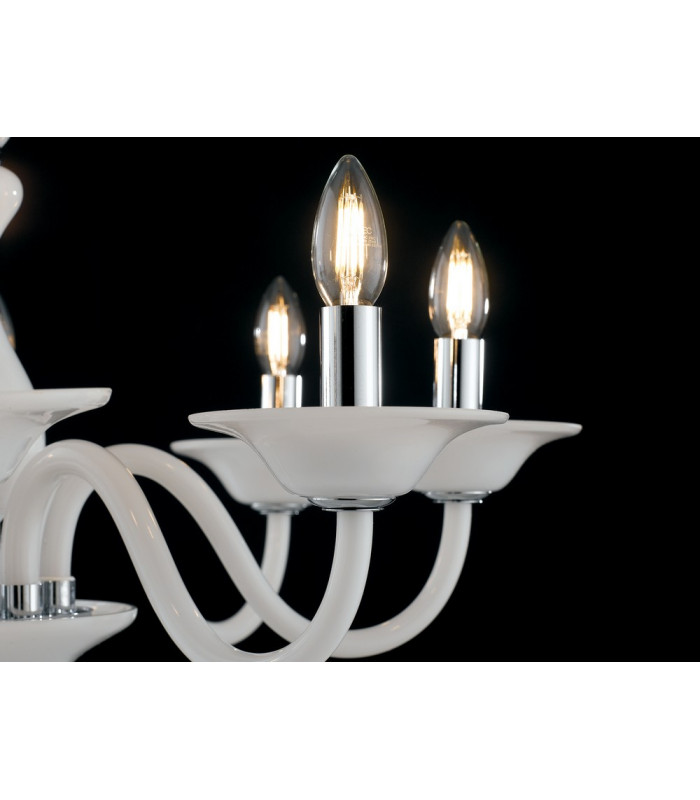 SOFFIO 6 Light Chandeliers White 66x50cm-3