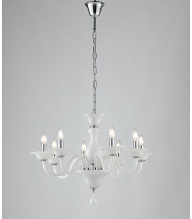 SOFFIO 8 Light Chandeliers White 71x50cm-1