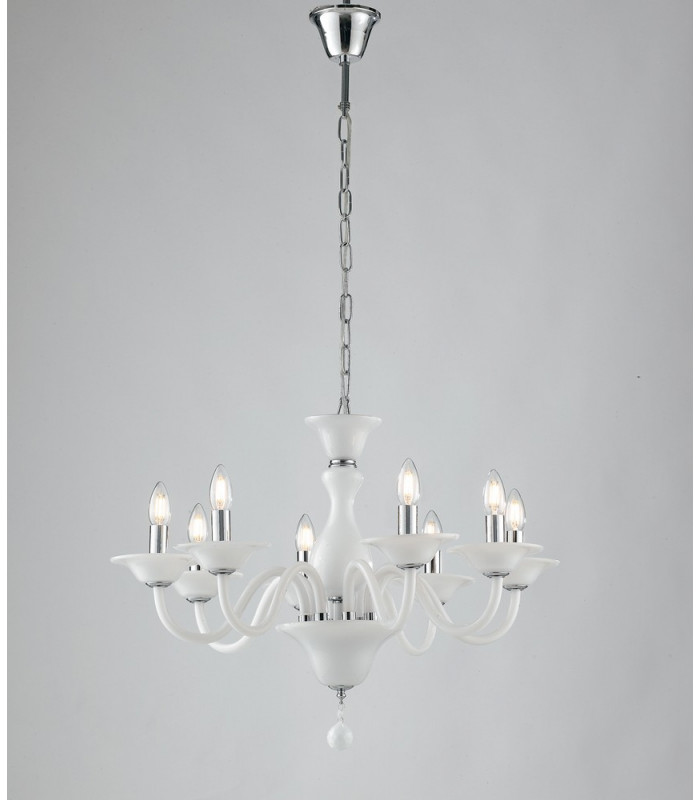 SOFFIO 8 Light Chandeliers White 71x50cm-1