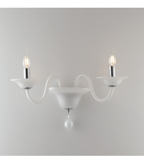 SOFFIO Twin 2 Light Candle Wall Light White 47x36x30cm-1