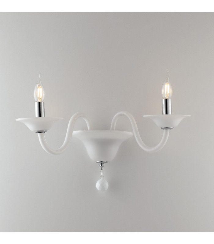 SOFFIO Twin 2 Light Candle Wall Light White 47x36x30cm-1