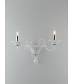 SOFFIO Twin 2 Light Candle Wall Light White 47x36x30cm-2
