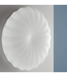 SPRING LED Patterned Glass Flush Ceiling Light White 3700lm with Remote Control CCT WIFI 50.5cm-2