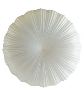 SPRING LED Patterned Glass Flush Ceiling Light White 6600lm with Remote Control CCT WIFI 76cm