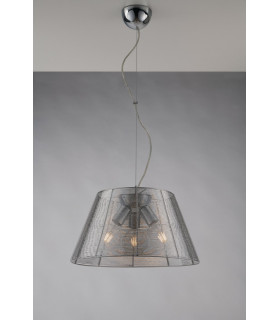 SPRIZ 3 Light Dome Pendant Ceiling Light Silver 45x27cm-2