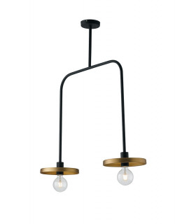 TWIGA 2 Light Straight Bar Pendant Ceiling Light Black Gold 85x91.3x25cm-1
