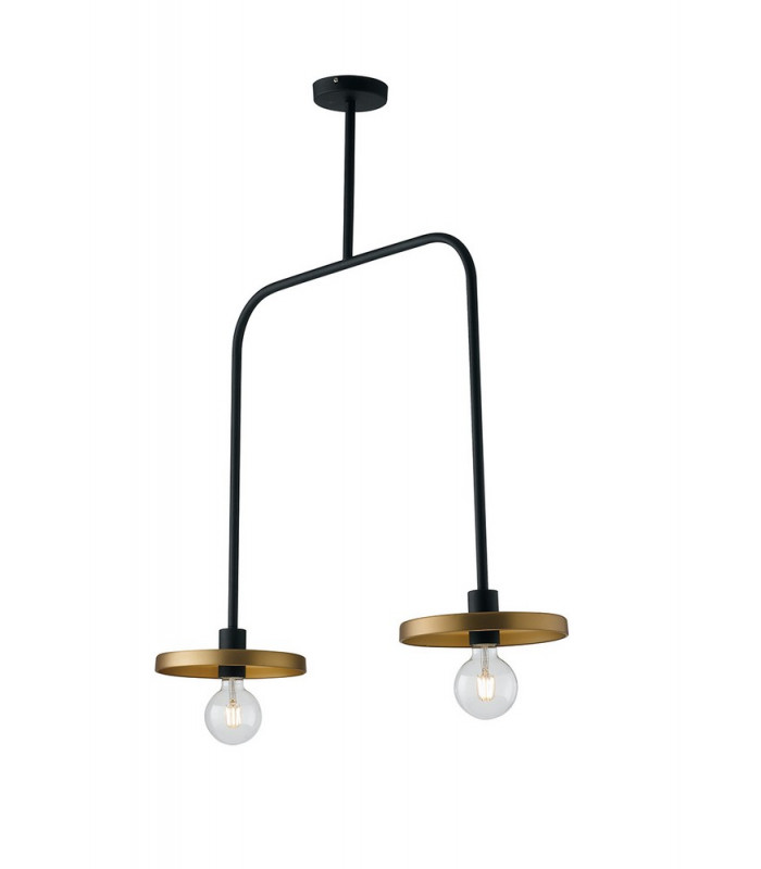 TWIGA 2 Light Straight Bar Pendant Ceiling Light Black Gold 85x91.3x25cm-1