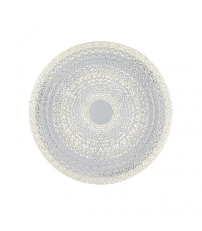 UNIKA LED Patterned Glass Flush Ceiling Light White 1800lm CCT 29cm-1