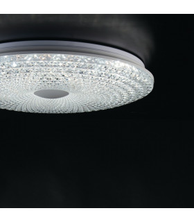 UNIKA LED Patterned Glass Flush Ceiling Light White 2400lm CCT 39cm-2