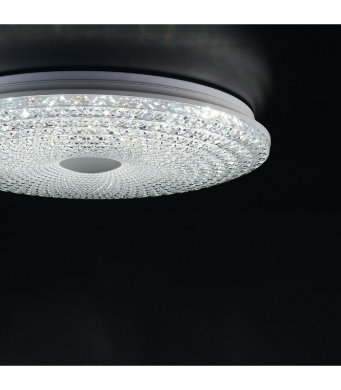 UNIKA LED Patterned Glass Flush Ceiling Light White 2400lm CCT 39cm-2
