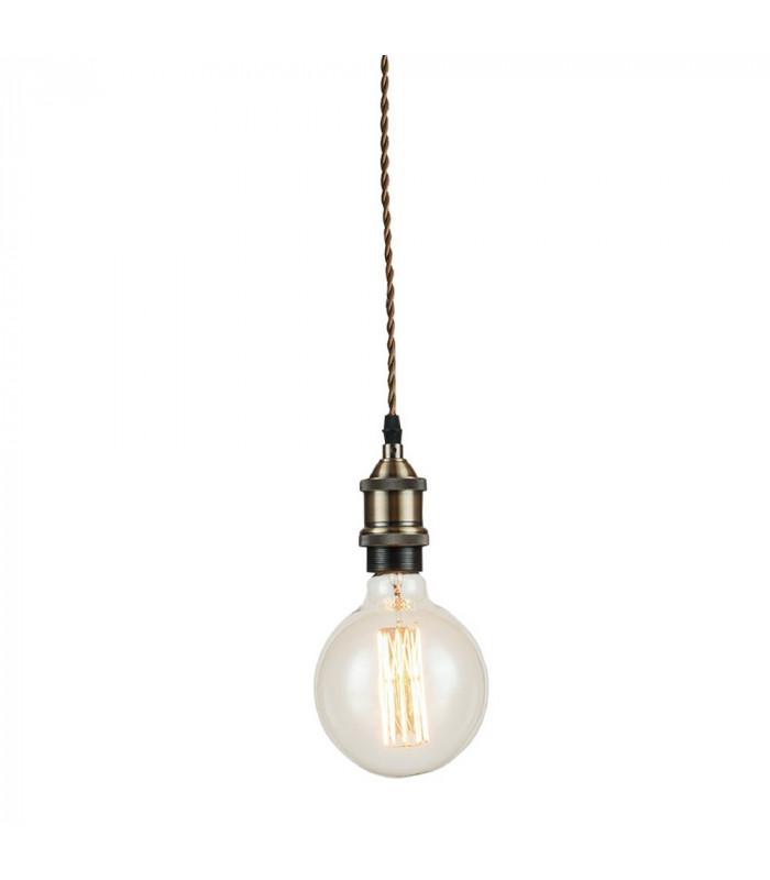 VINTAGE Slim Pendant Ceiling Light Copper 120cm