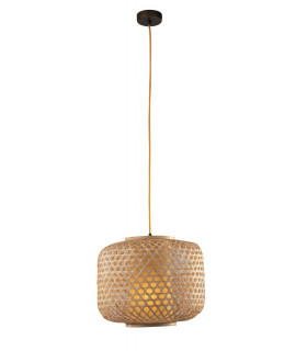 ZEN Cylindrical Pendant Ceiling Light Wood 40x31cm-1