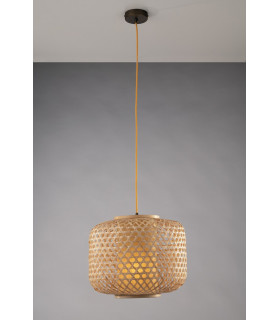 ZEN Cylindrical Pendant Ceiling Light Wood 40x31cm-2