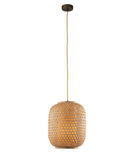 ZEN Cylindrical Pendant Ceiling Light Wood 30x37cm-1
