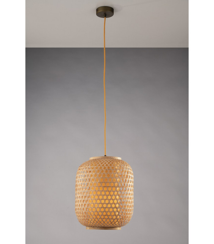 ZEN Cylindrical Pendant Ceiling Light Wood 30x37cm-2