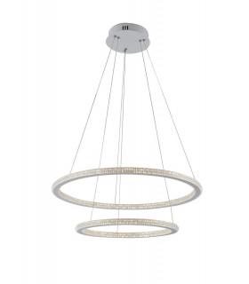BRYANT LED 2 Ring Pendant Ceiling Light White 3555lm 3000K 60x2+40x2cm-1