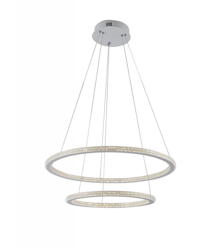 BRYANT LED 2 Ring Pendant Ceiling Light White 3555lm 3000K 60x2+40x2cm-1