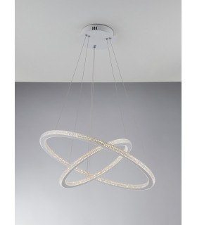 BRYANT LED 2 Ring Pendant Ceiling Light White 3555lm 3000K 60x2+40x2cm-2