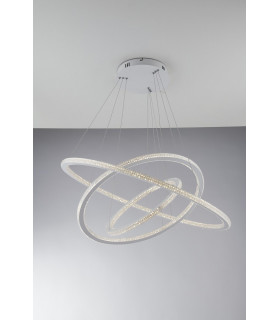 BRYANT LED 3 Ring Pendant Ceiling Light White 6840lm 3000K 80x2+40x2cm-2