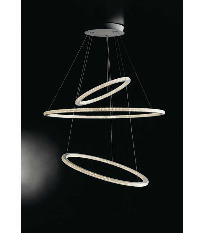 BRYANT LED 3 Ring Pendant Ceiling Light White 6840lm 3000K 80x2+40x2cm-3
