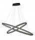 CLARKE LED 2 Ring Pendant Ceiling Light Black 6600lm 3000K 120x60+80x40cm-1
