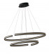 CLARKE LED 2 Ring Pendant Ceiling Light Black 6600lm 3000K 120x60+80x40cm-2
