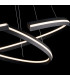 CLARKE LED 2 Ring Pendant Ceiling Light Black 6600lm 3000K 120x60+80x40cm-3