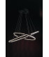 CLARKE LED 2 Ring Pendant Ceiling Light Black 6600lm 3000K 120x60+80x40cm-4