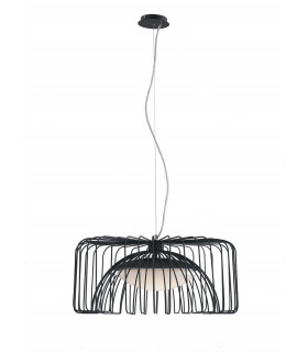 COUGAR LED Wire Frame Pendant Ceiling Light Black 1920lm 4000K 50x26cm
