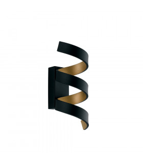 HELIX LED Swirl Wall Light Black Gold 720lm 3000K 10x26x13.5cm