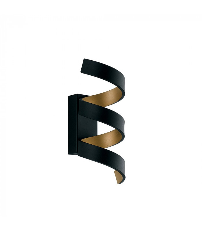 HELIX LED Swirl Wall Light Black Gold 720lm 3000K 10x26x13.5cm